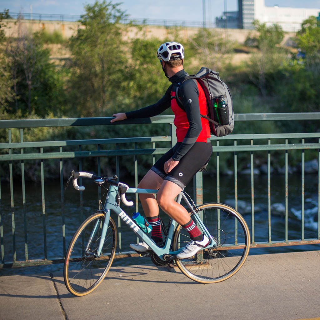 cycling with a backpack